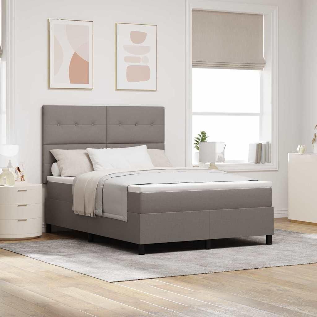 Maison Exclusive - Boxspringbett mit Matratze mit LED Taupe 160 x 200 cm Stoff