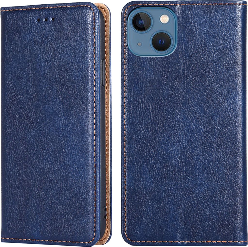 Flip Telefon Fall Magnetisch Schutzhülle Lederarm Blau für iPhone 14