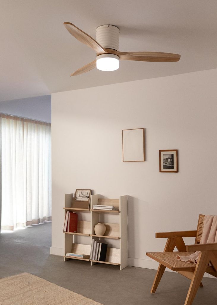WIND CALM LINE - Leiser Deckenventilator 40W Ø132 cm 100% Holz