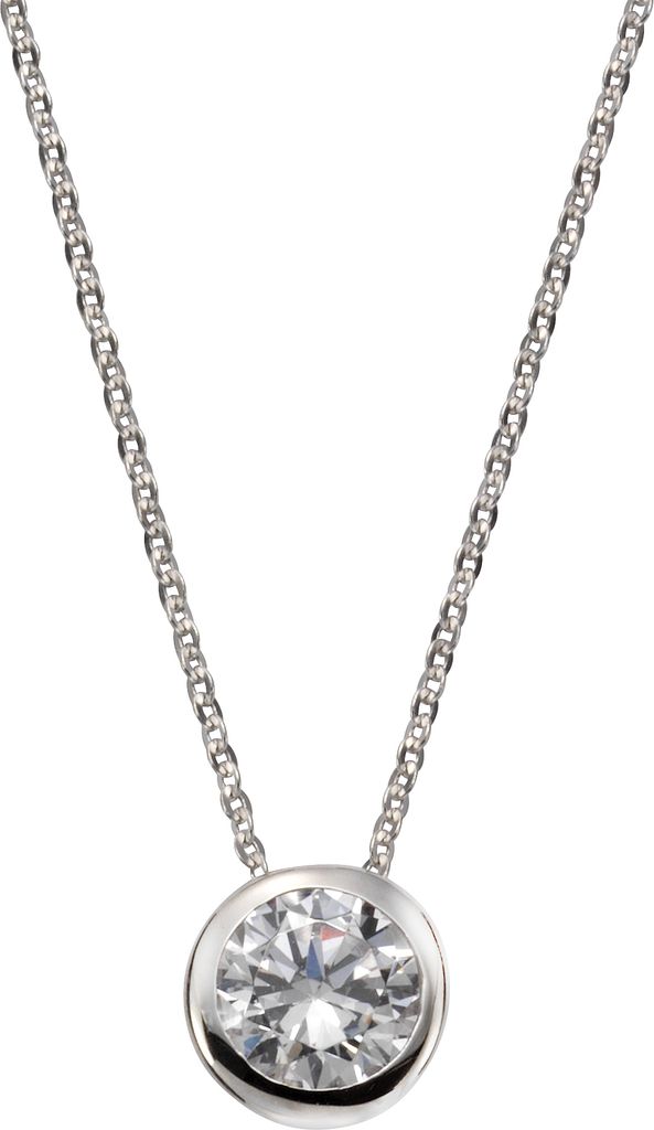 F Collier 925/- Sterling Silber 42+5cm weiß Zirkonia weiß Produktbild 