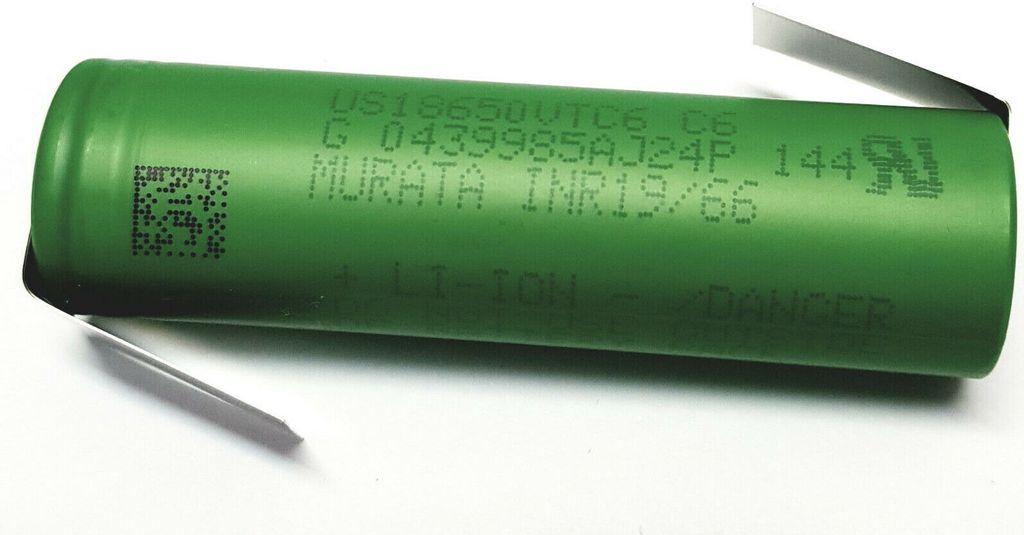 Akku MURATA SONY Konion US18650VTC6 3120mAh max.30A Lötfahne Z