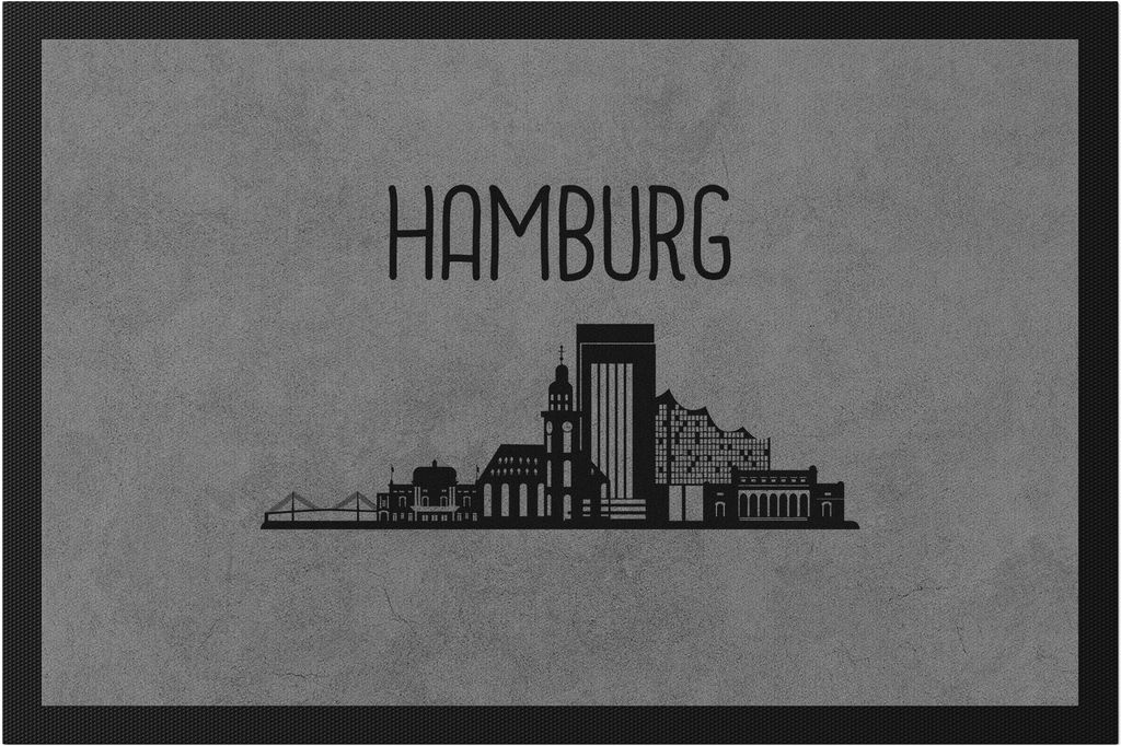 HAMBURG Skyline Fußmatte Souvenir Andenken Deutsche Produktbild 