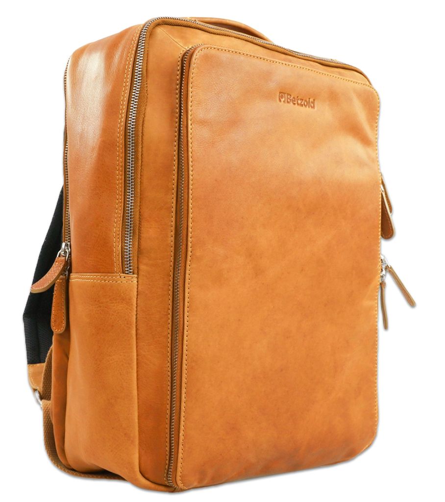 Betzold Lehrer-Rucksack Jumba aus Leder, Farbe: cognac