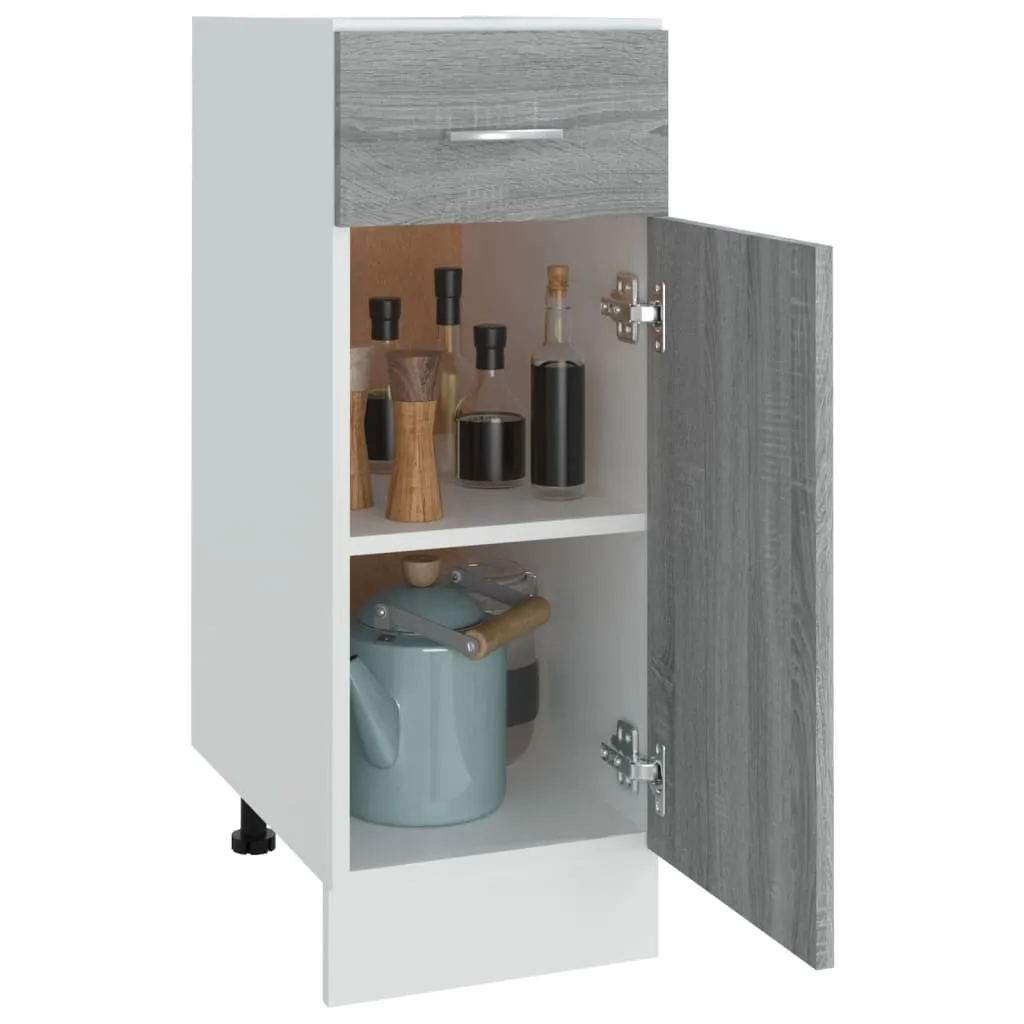 Base Sottotop 30cm Grigio Sonoma | Mobiletto Multi-uso The Living Store - 5