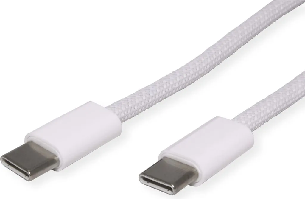 Câble USB C 60W VALUE blanc de un mètre pour alimentation rapide