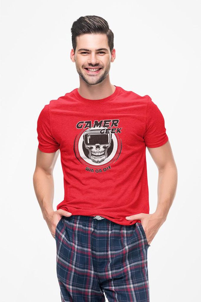 D&B Uni Polo ST00060 Win Or Die Rot-Größe L
