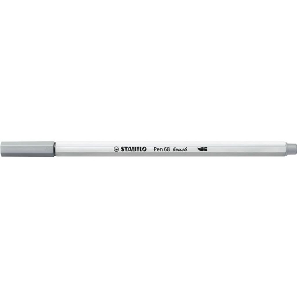 STABILO Pen 68 brush, Stredná, 1 farba/farieb, Šedá, Obrázok produktu 
