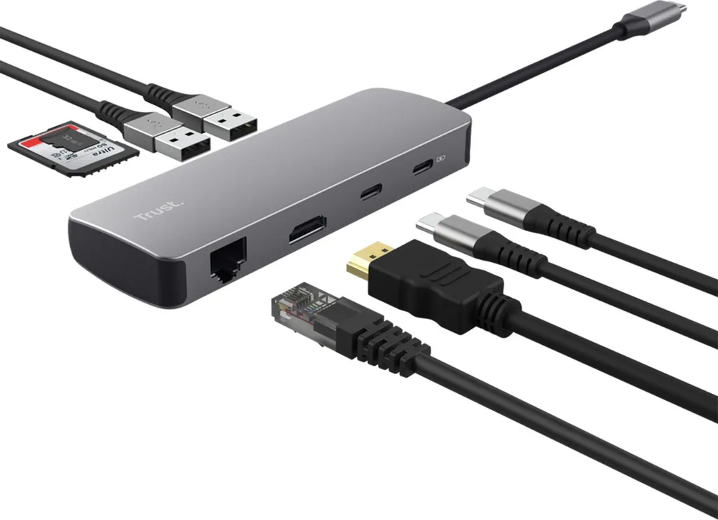 Adaptateur USB-C multiport Trust avec double USB HDMI et Ethernet - 3