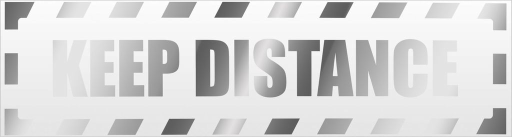 Keep Distance gestreift Magnetschild Schild magnetisch - 60cm Chrom - Magnetfolie für Auto PKW Kfz