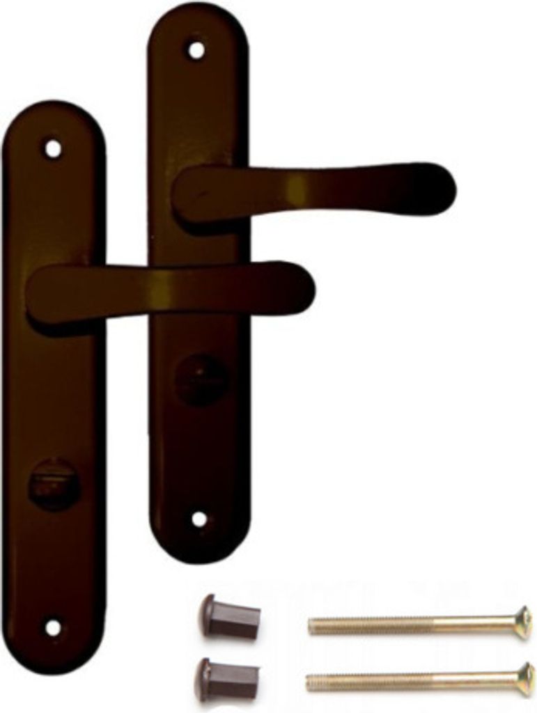 Türgriff Langschild Türbeschlag Drückergarnitur Türklinke 72mm Braun WC