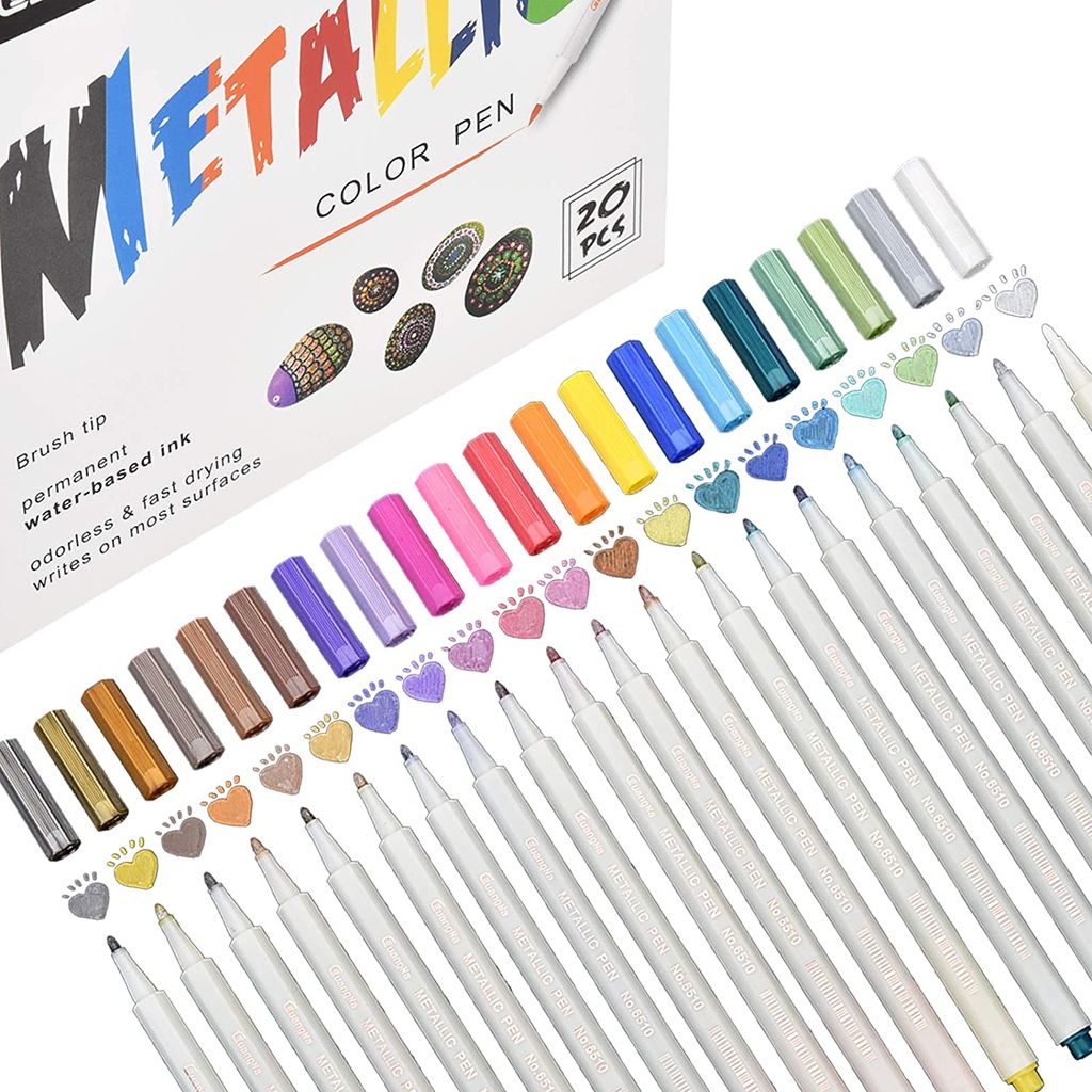 20 Farben Acrylstifte Marker Set permanent wasserfest Für DIY Graffiti Steine 