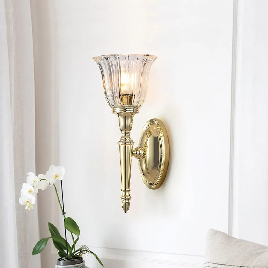 Applique Dryden Elstead en laiton poli IP44, éclairage G9 chic 33cm - 5