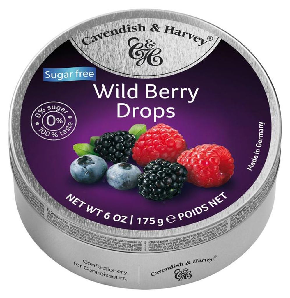 Cavendish & Harvey Wild Berry Drops sugar free 175g Produktbild 