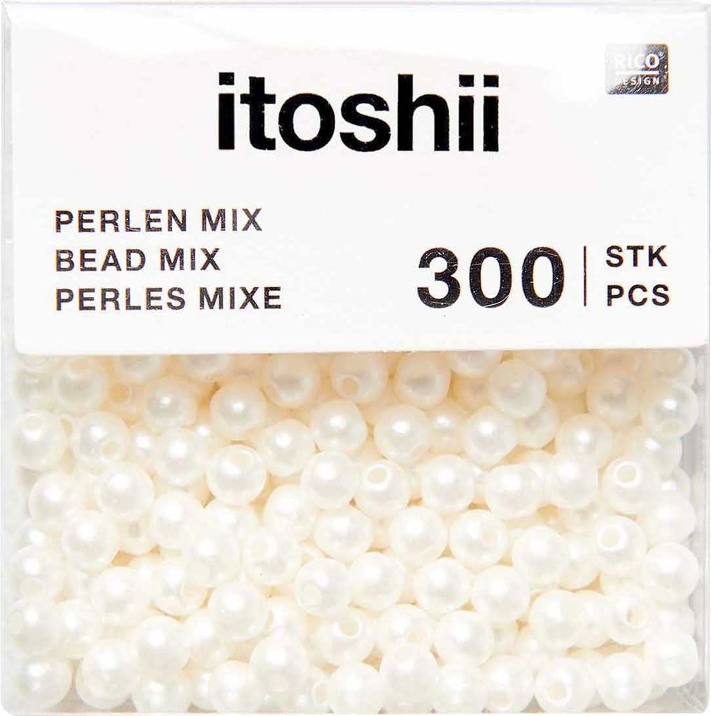 Rico Design itoshii Perlen 4 mm 300 Stück Perlweiß
