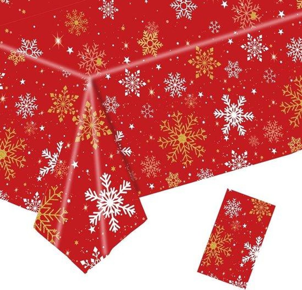 Kersttafelkleed Rechthoekig Sneeuwvlok Patroon - Feestliche Tafeldekoration Mit Weihnachtsmotiv - Dauerhaft & Stilvoll