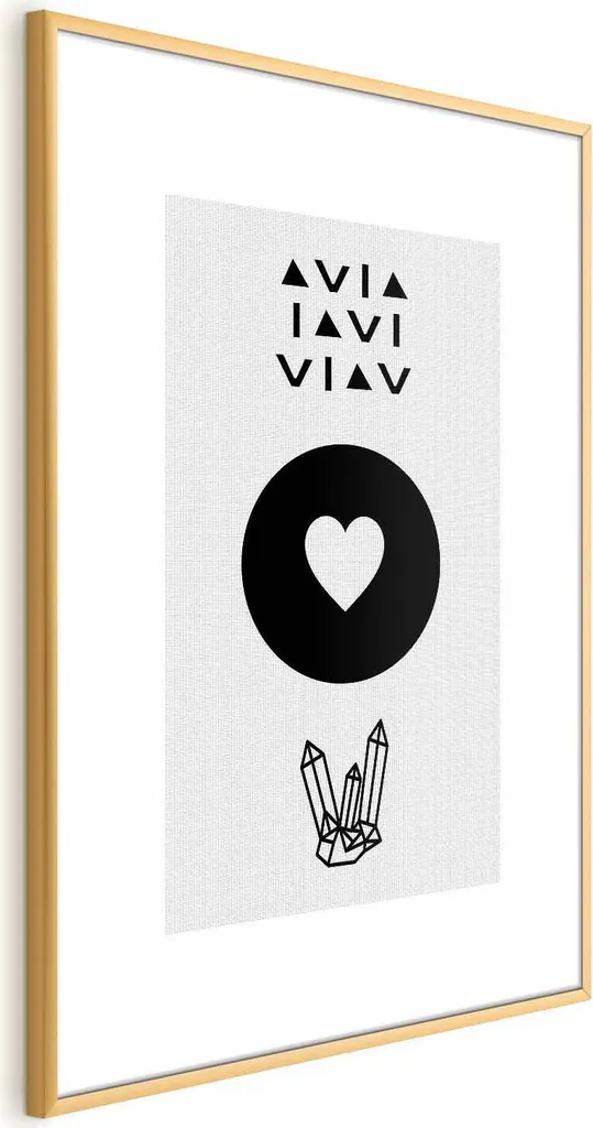 Quadro Cuore Cristalli 40x60 cm con Cornice Oro Elegante | Arredo Chic