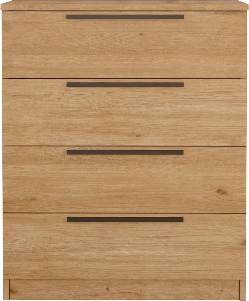 Gagnez de la place avec cette commode Aoki 4 tiroirs compacte et robuste