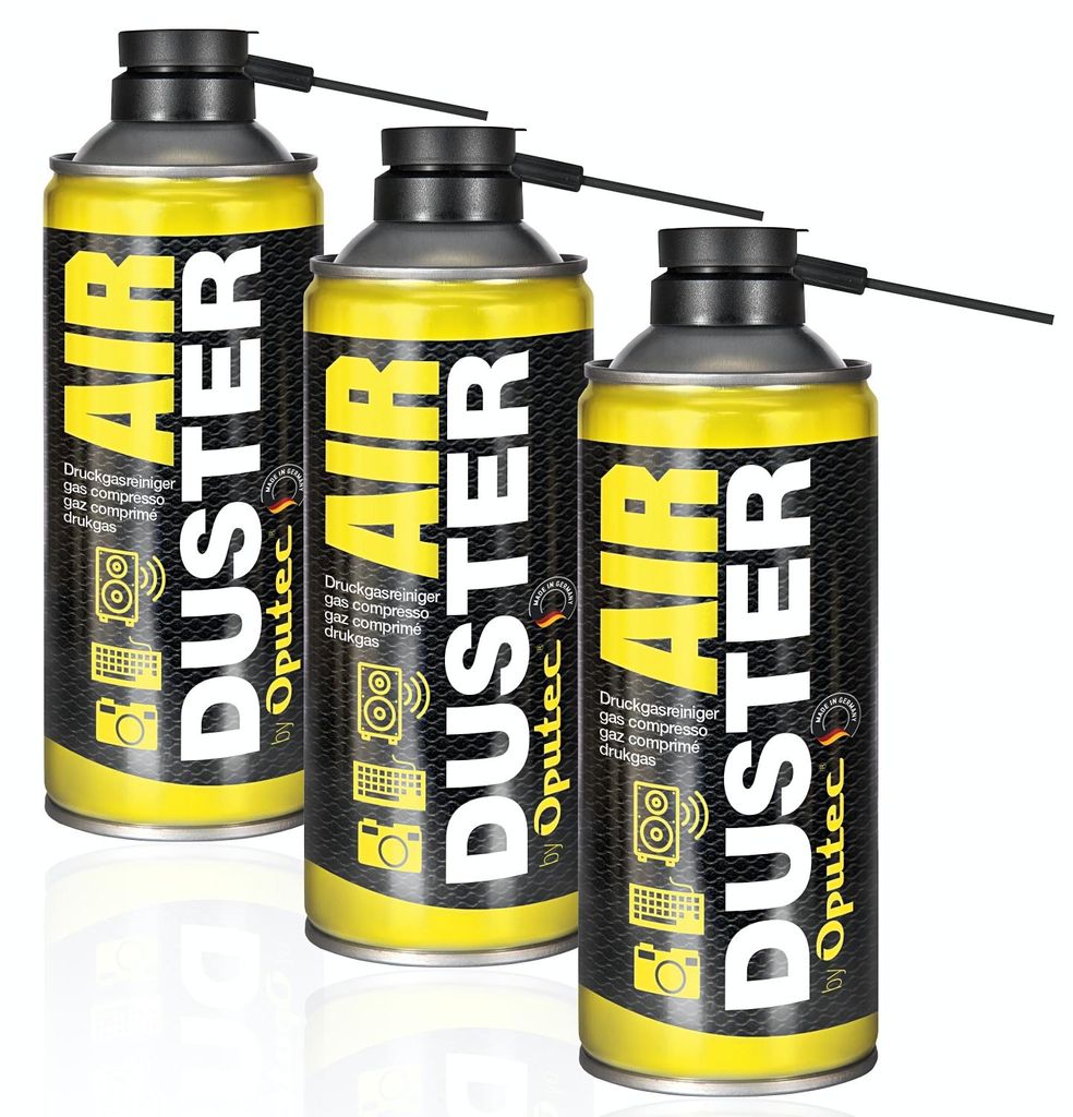 Oputec 3x 400ml Druckluftspray Air Duster Tastatur Reiniger Produktbild 