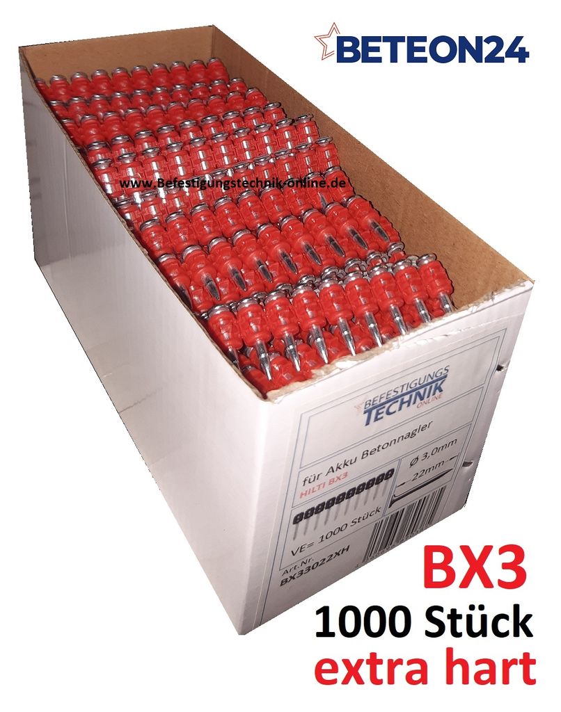 200 Stück HILTI BX3 BX4 Nägel 14mm - Für Beton Und Stahl Befestigung