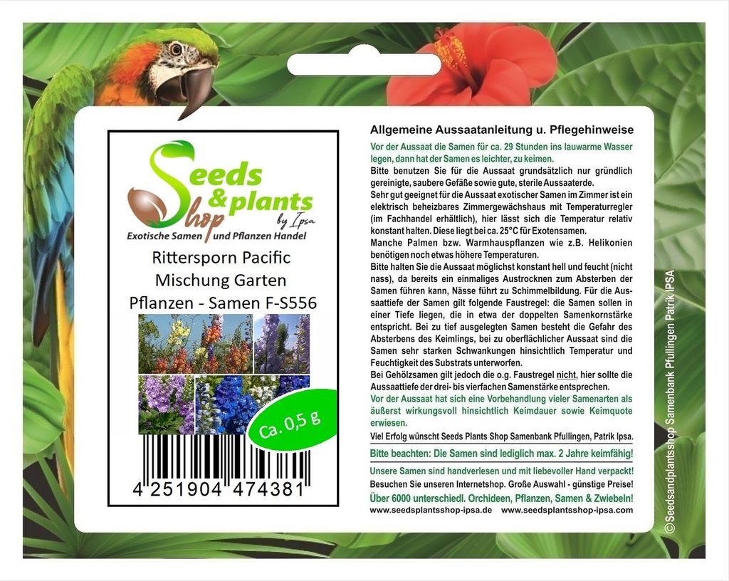 0,5 g Rittersporn Pacific Mischung Garten Pflanzen - Samen F-S556