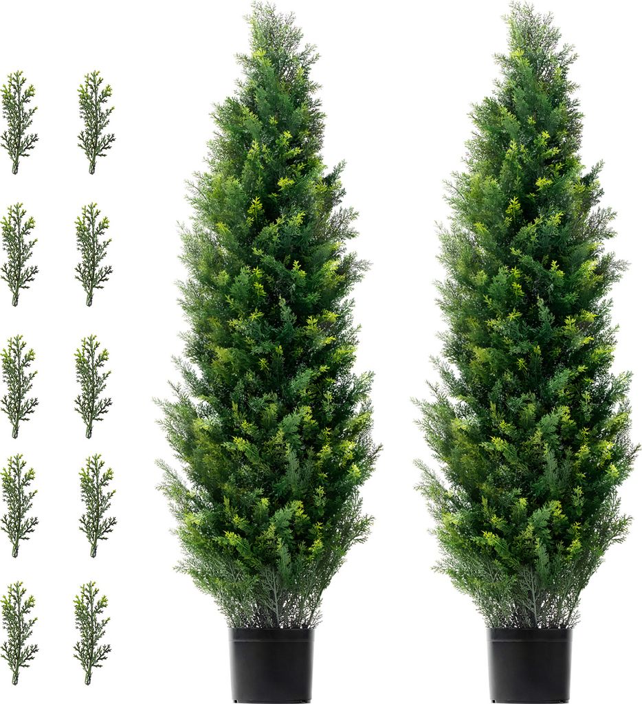 SucceBuy 48-calowe sztuczne drzewo cedrowe topiary, 2 Zdjęcie produktu 