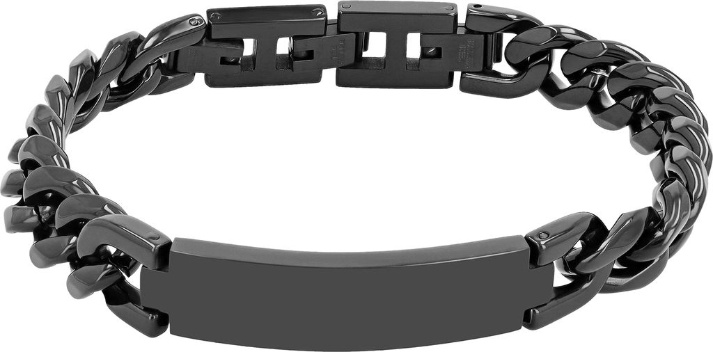 Akzent Panzerarmband mit Identplatte, 316L Edelstahl, Produktbild 