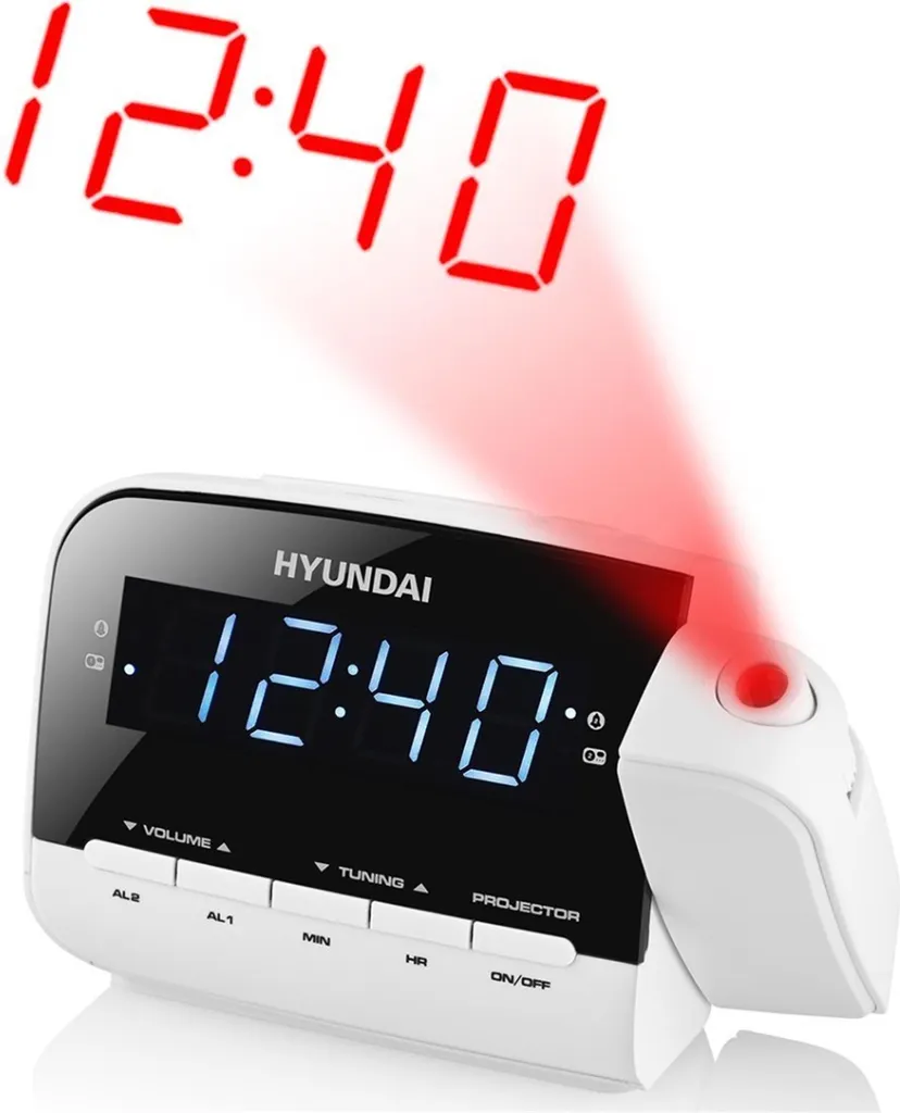 Hyundai RAC 481 PLLWW Radio Réveil Double Alarme avec Tuner Digital PLL