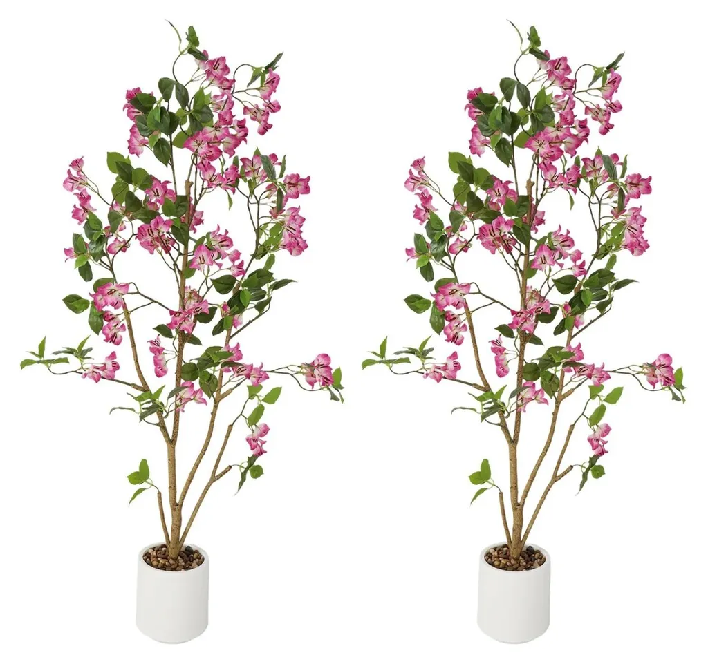 Bougainvillier Artificiel Rose 120 cm : Déco Sans Entretien - Lot de 2