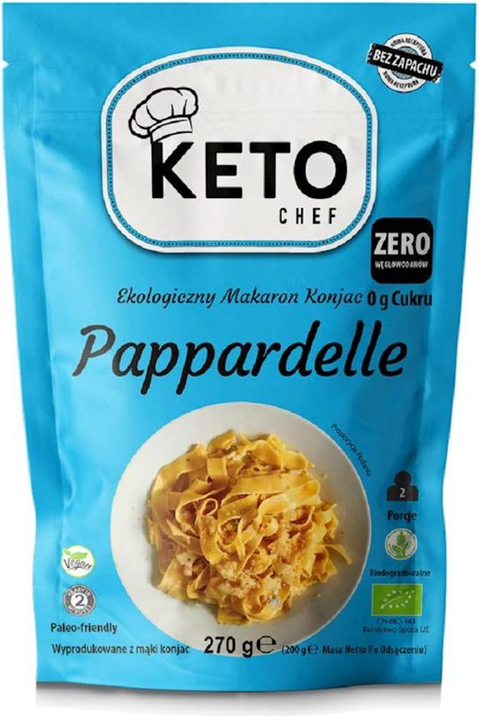 MAKARON (KONJAC) PAPPARDELLE BEZGLUTENOWY BIO 270 g (200 g) - KETO CHEF
