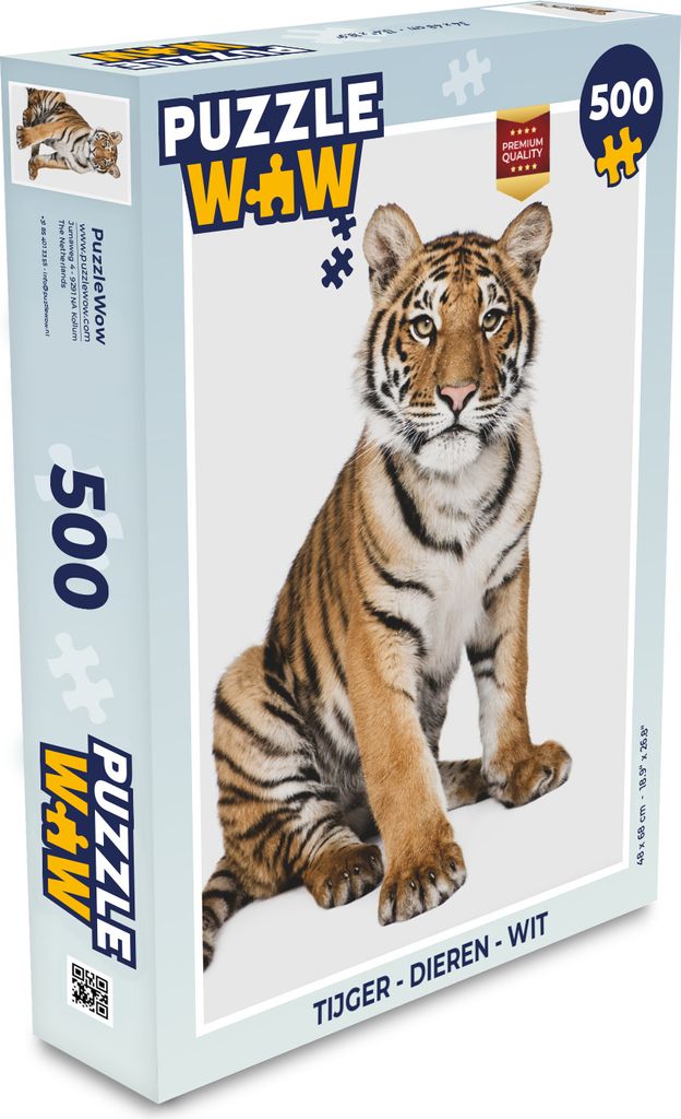 MuchoWow Puzzle 500 Teile Tiger - Tiere - Weiß - Jungen - Kinder - Denken - Spiel - Toy