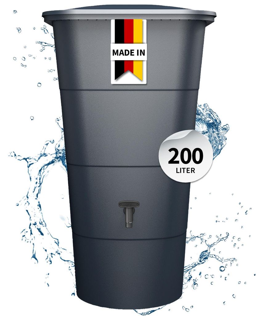GARANTIA IBIZA Regentonne eckig 200 Liter graphite grey Produktbild 
