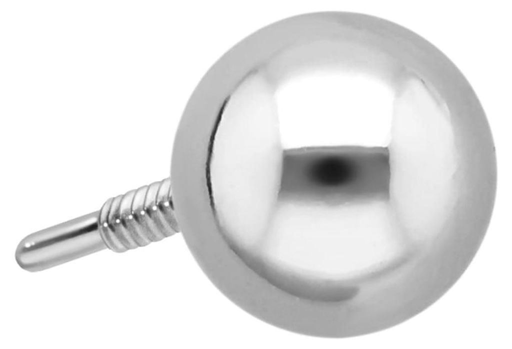 925er Silber Schraubkugel mit Außengewinde WeißGold Kugelgröße: 4mm