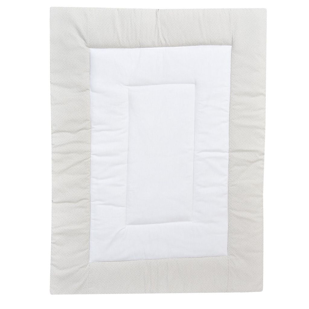 Baby-Delux Baby Krabbeldecke Decke Spieldecke Babydecke Baumwolle Kinderdecke Design Hellbeige gepunktet