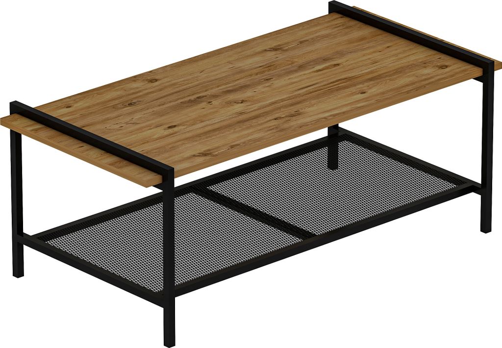 Couchtisch Lara mit Metallfüße Atlantic Walnuss 120x45x60 cm
