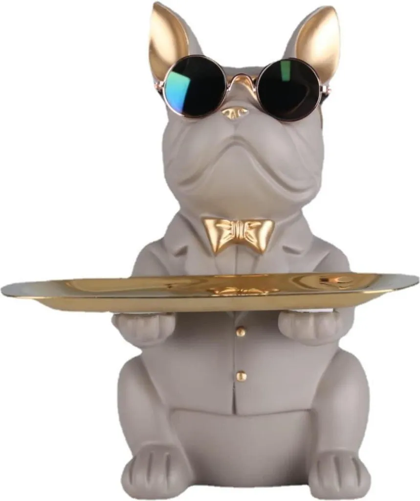 Rangement Bouledogue Anti-désordre Plateau Vide-poche pour Entrée