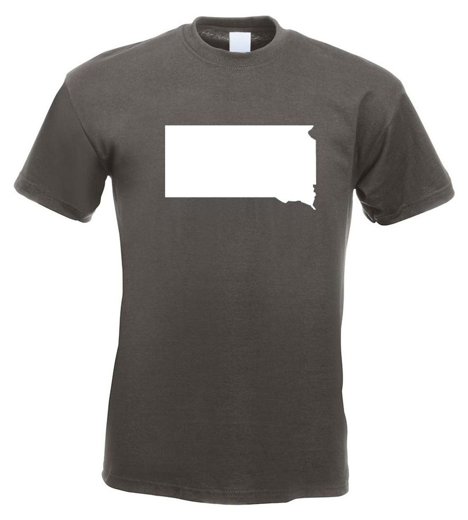 Kiwistar - T-Shirt - Graphit - USA - Bundesstaat - South Dakota Herren Funshirt Bedruckt Design Sprüche Spruch Motive - mit Motiv Bedruckt - Funsh...