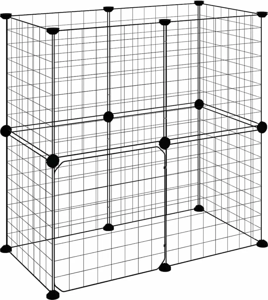 vidaXL Gabbia 12 Pezzi Acciaio Verniciato a Polvere 35x35 cm Nero