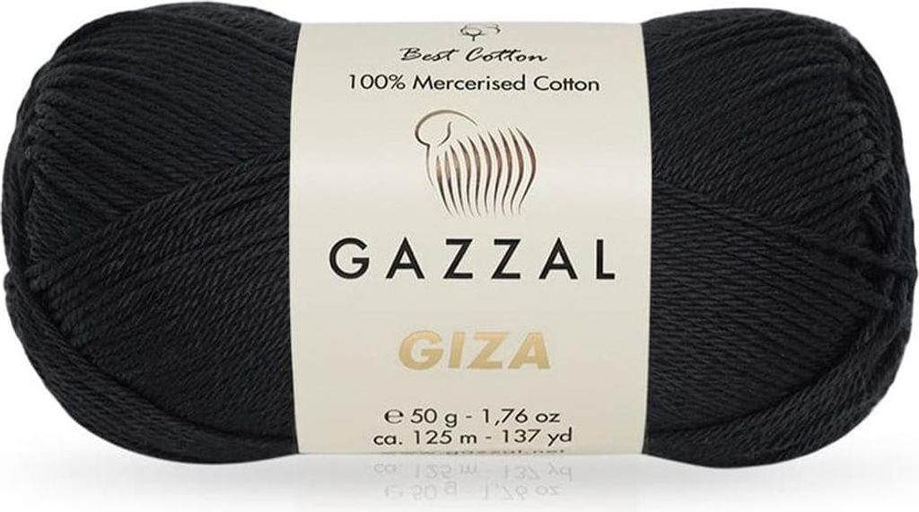 Gazzal Giza Schwarze Baumwolle 50g - Ideal für Amigurumi & Babyprojekte