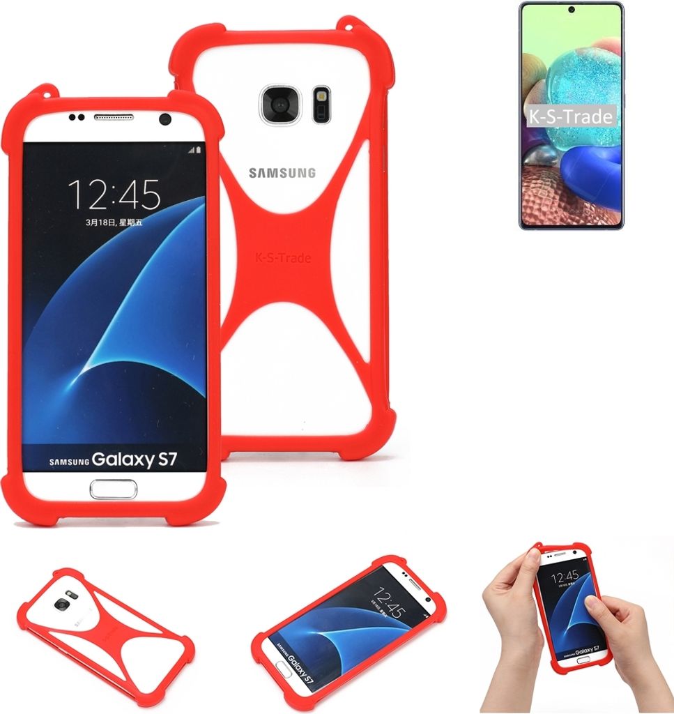 K-S-Trade Handy-Hülle kompatibel mit Samsung Galaxy A71 5G Schutz-Hülle Bumper Silikon Schutz Hülle Cover Case Silikoncase Silikonbumper TPU