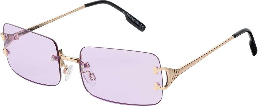 Damen Sonnenbrille rechteckig Designer 80er Modern Urlaub Sommer Strand 30571 Violett