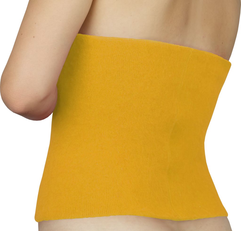 wobera Angora Nierenwärmer oder Leibwärmer für Damen und Herren, kräftige Ausführung (Gr. L, Farbe: gelb)