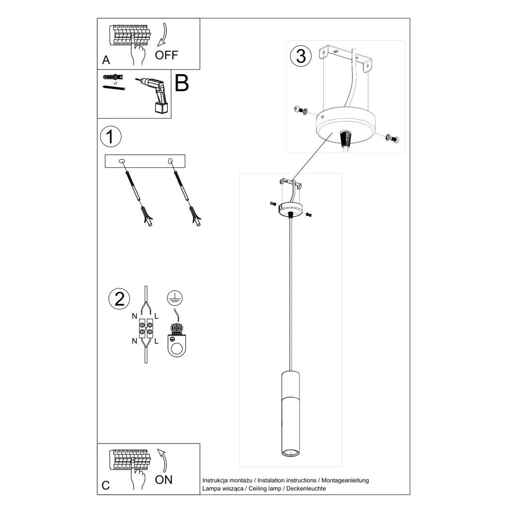 Lampada a Sospensione Legno e Acciaio BLOKO 1 GU10 | Design LUMILO - 5