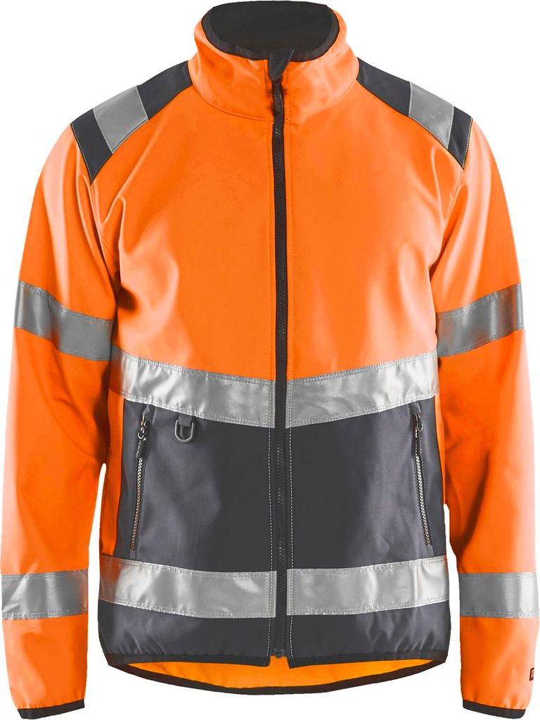 Blakläder High Vis Softshell Jacke High Vis 4877 2516 in div. Farben, Farbe:high vis orange/mittelgrau, Größe:2XL