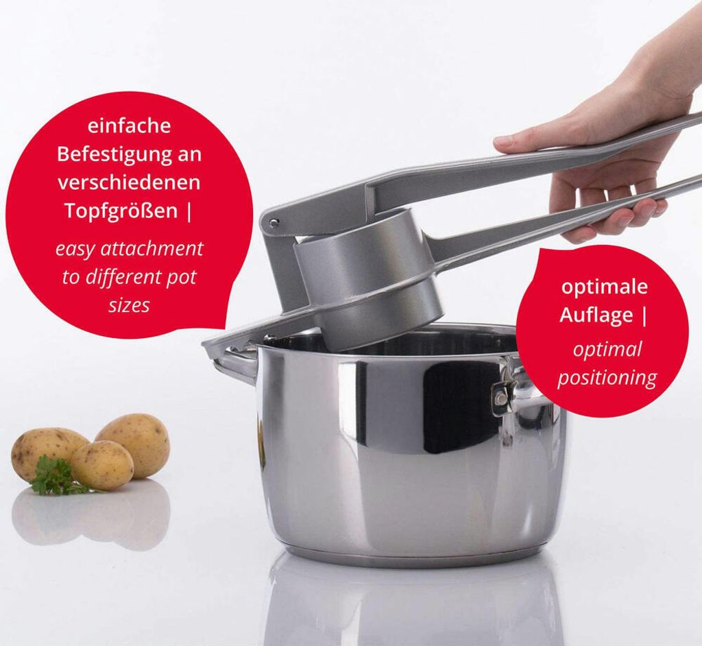 Westmark Spätzle/potato press, with round holes, injection molded aluminium, length: 41 cm, spaetzle press, silver, 61102260