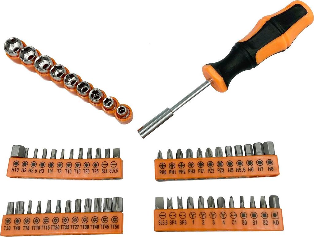Set of 50 Bits of Schraubendreher, Satz of Phillips Vierkant Schlitz Torx Bits mit Bithalter of Schraubendreher und Entmagnetisierer Magnetisierer,...