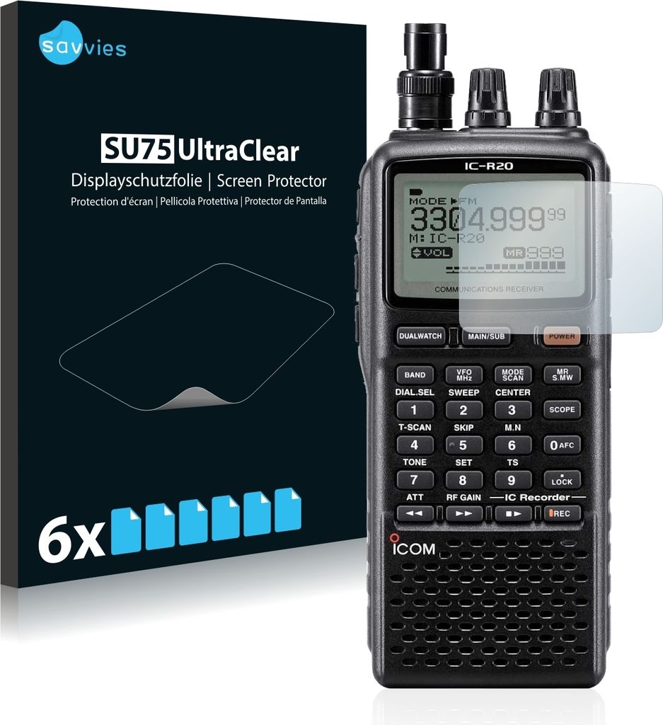 6x Für Icom IC-R20 Schutzfolie Savvies Displayschutz Display Schutz Folie Klar Transparent