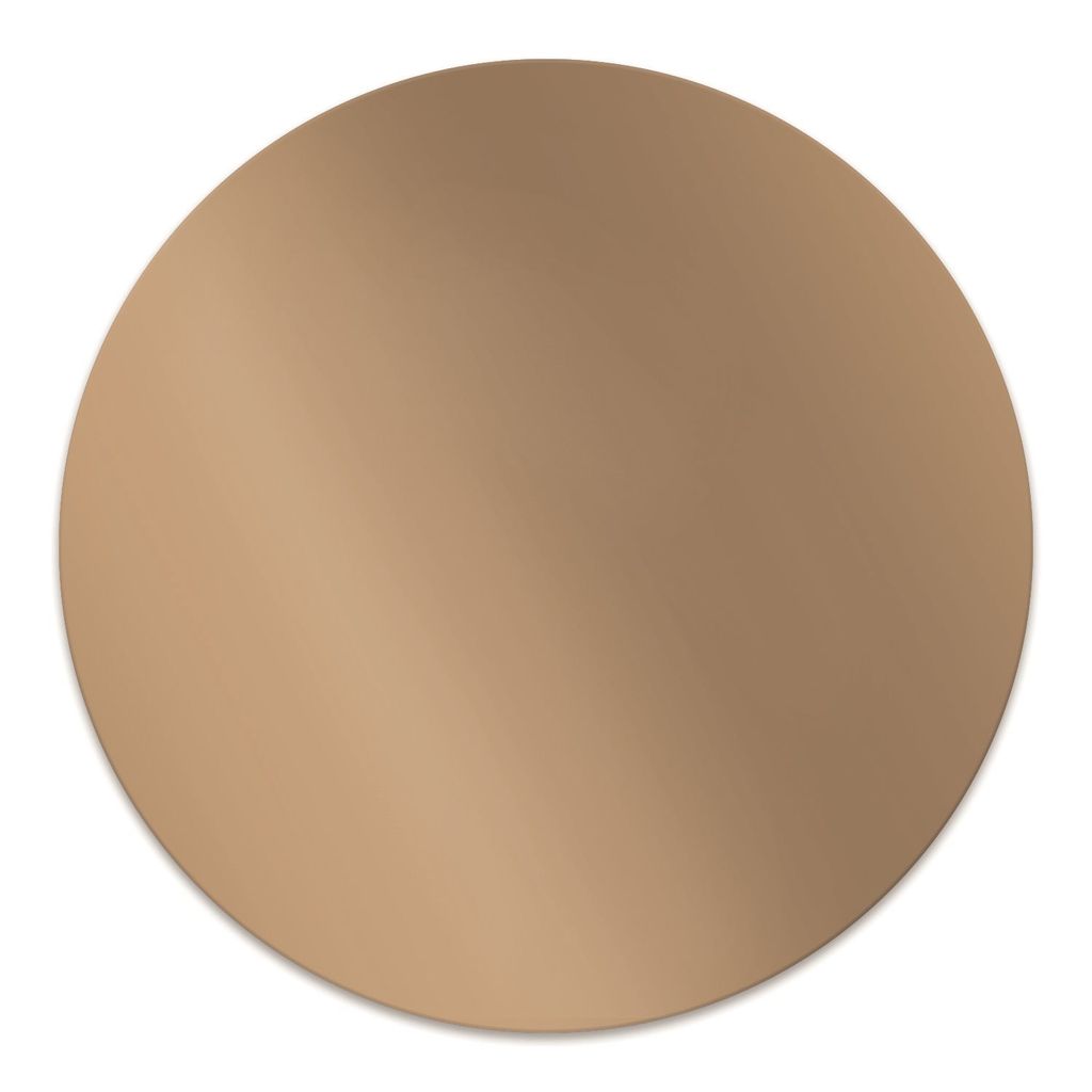 A circular brown mat on a white background.