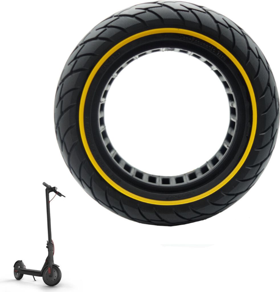 Schlauchloser Vollgummireifen mit gelben Streifen INOPARTS 10x2.125" für Xiaomi M365 / M365 PRO / PRO 2 / 1S / Essential / Mi 3 Roller