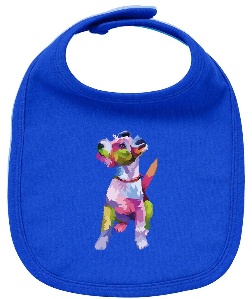 Huuraa Baby Lätzchen Fox Terrier Colorful Royal Blue Klettverschluss Baumwolle Latz Geschenkidee
