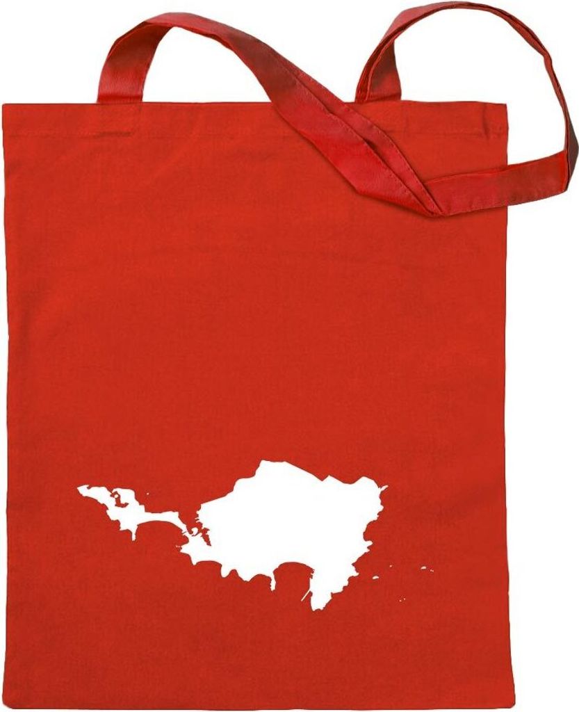 Kiwistar - Baumwolltasche - rot - Niederlande - Sint Maarten - Tragetasche Stoffbeutel Umhängetasche Langer Henkel